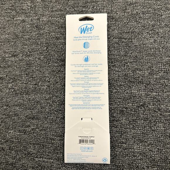 Wet Brush Hair Detangling Comb Wave Tooth Design For Tangles - Purple - Picture 2 of 2